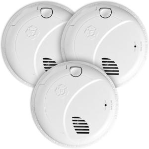 imageFirst Alert SM100VAC Interconnect Hardwire Smoke Alarm with Battery Backup ampamp Voice Alerts 1Pack3Pack